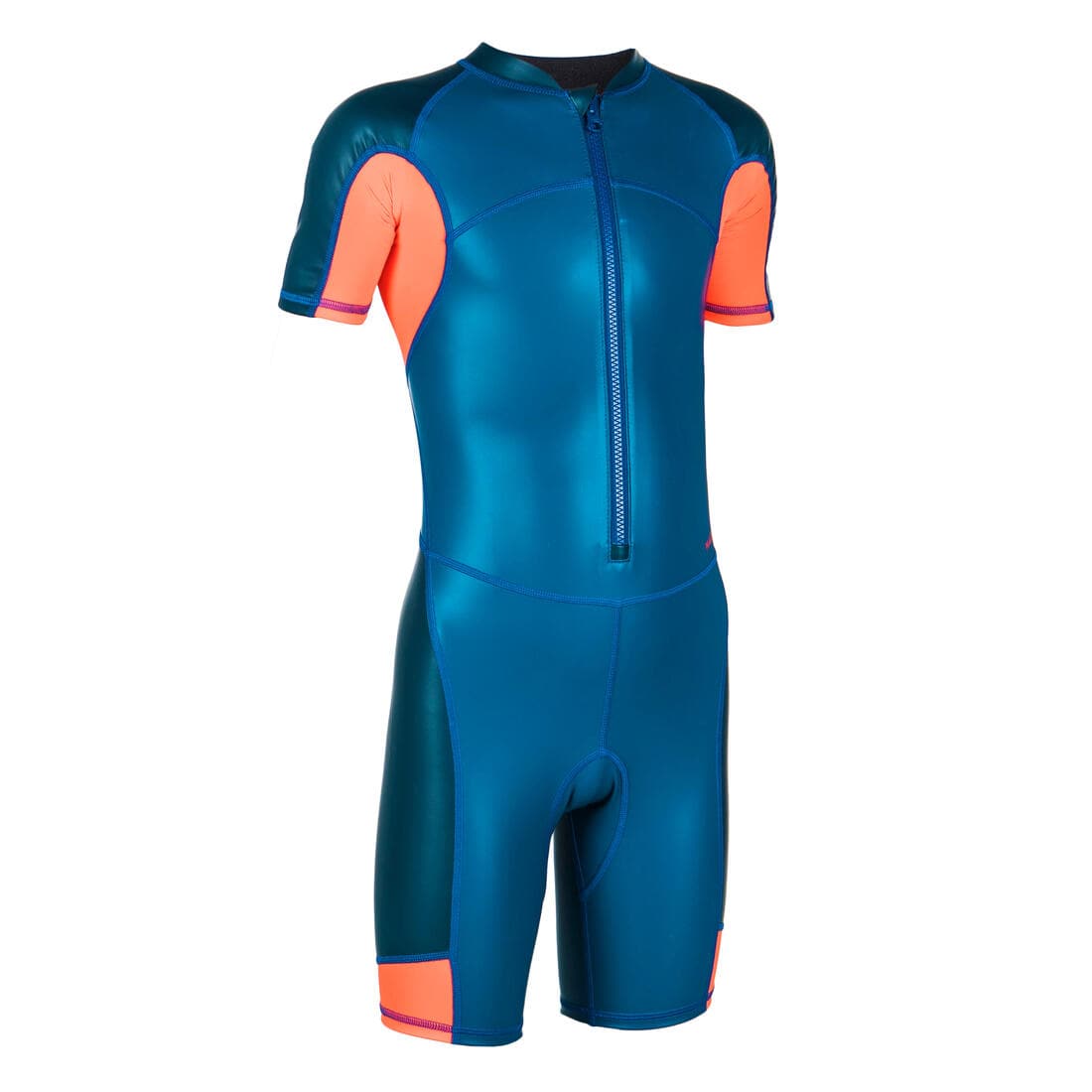 Combinaison De Natation Garçon - Shorty 100 Kloupi - Bleu Rouge