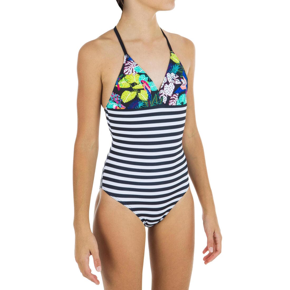 maillot de bain 1 pièce noir HIMAE GIRL500 TROPICOOL