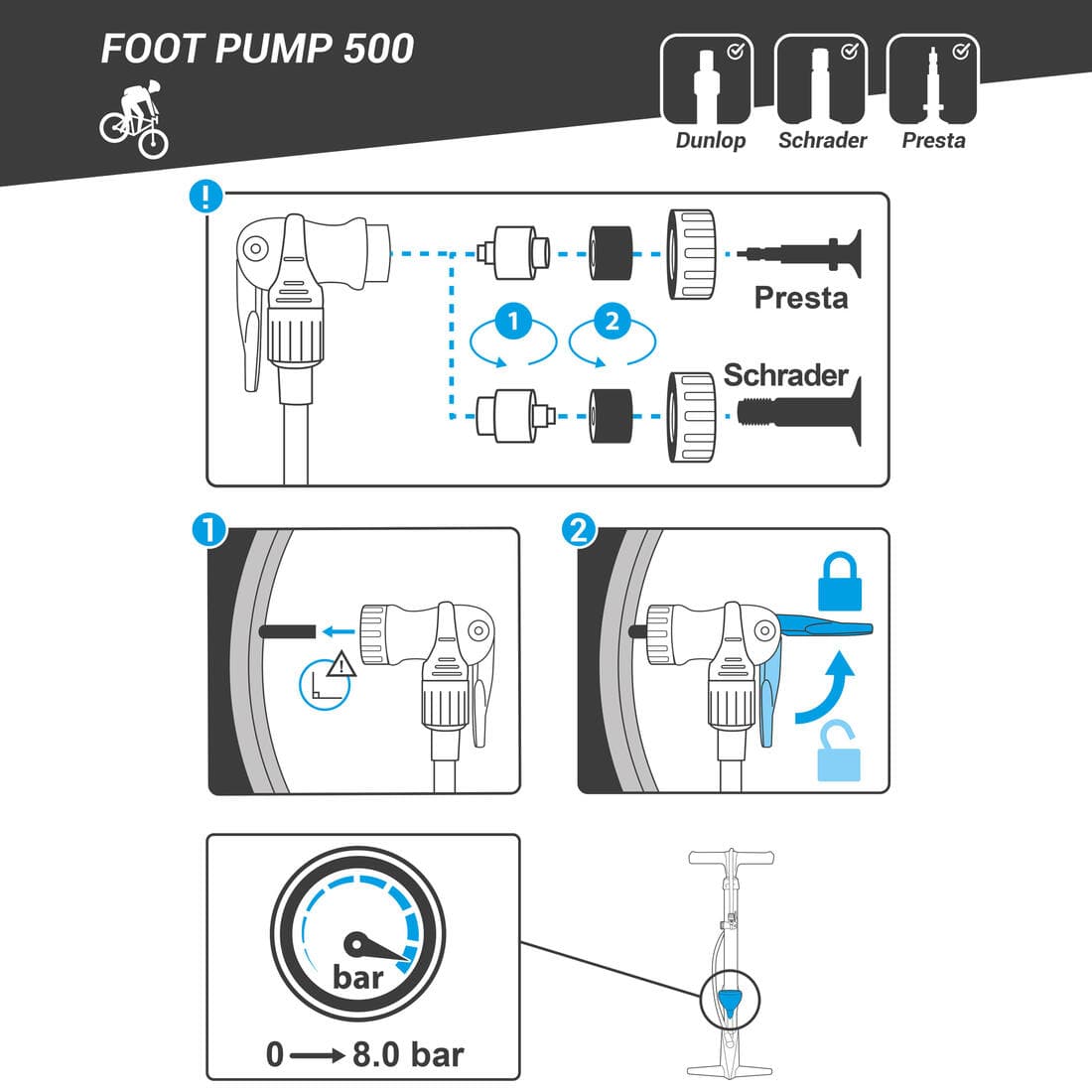 POMPE A PIED  VELO 500