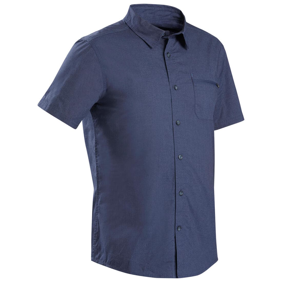 Chemise de trek voyage - TRAVEL100 manches courtes bleu homme