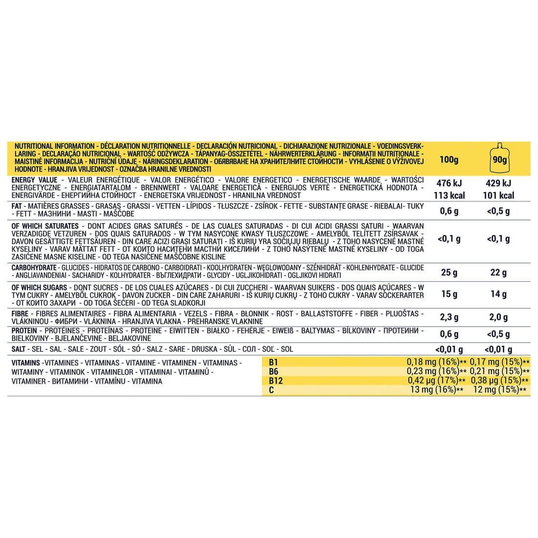 Spécialité de fruits énergétique pomme et banane 4 x 90g