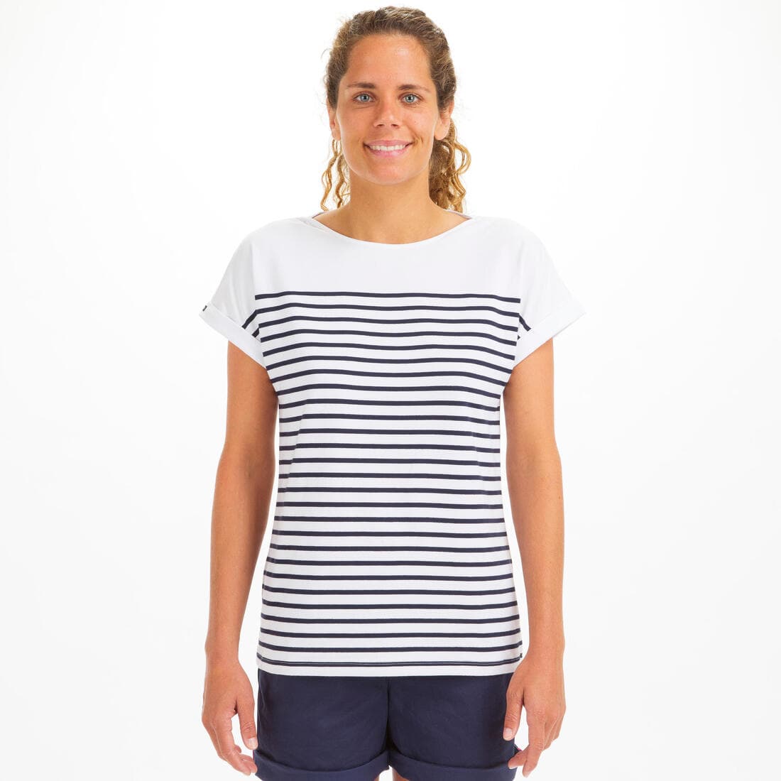 T-Shirt Manches courtes - marinière de voile Sailing 100 Femme