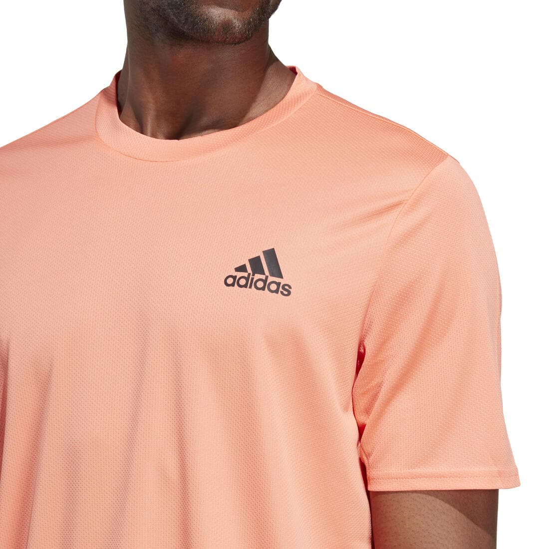 T-SHIRT DE FITNESS CARDIO ADIDAS HOMME CORAIL