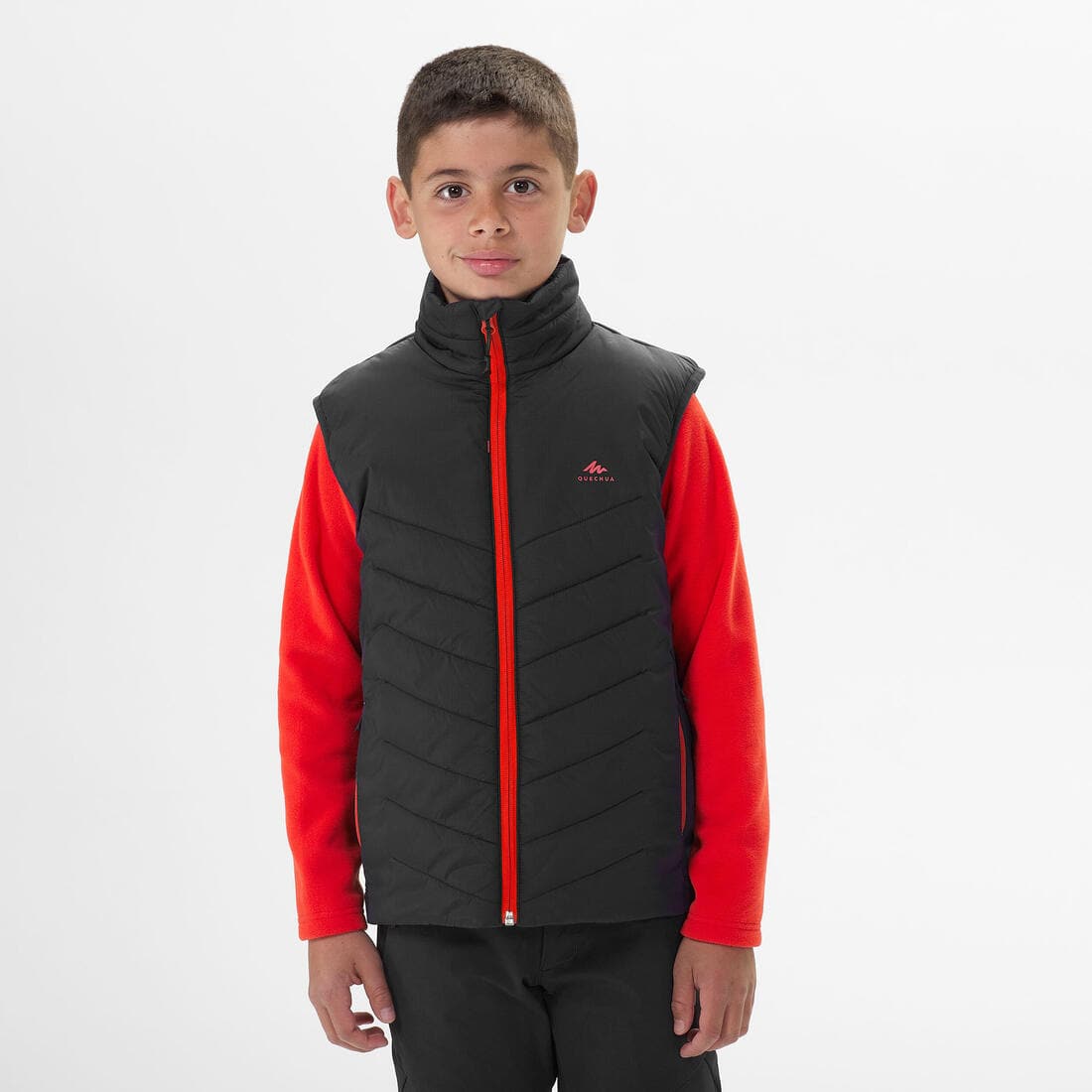 GILET DOUDOUNE DE RANDONNÉE - HYBRIDE NOIR - ENFANT 7-15 ANS