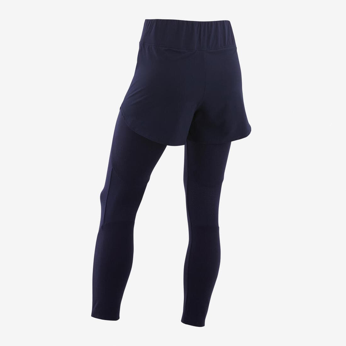 Legging short fille synthétique respirant - S500 bleu marine