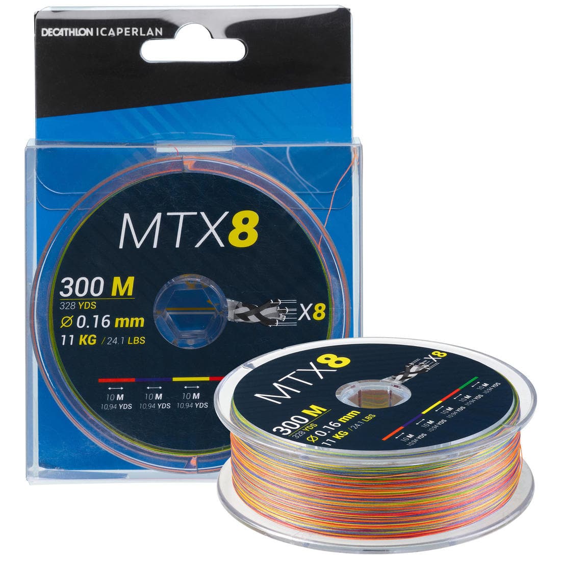 Tresse 8 brins MTX8 MULTICOLORE 300M 20/100 en mer