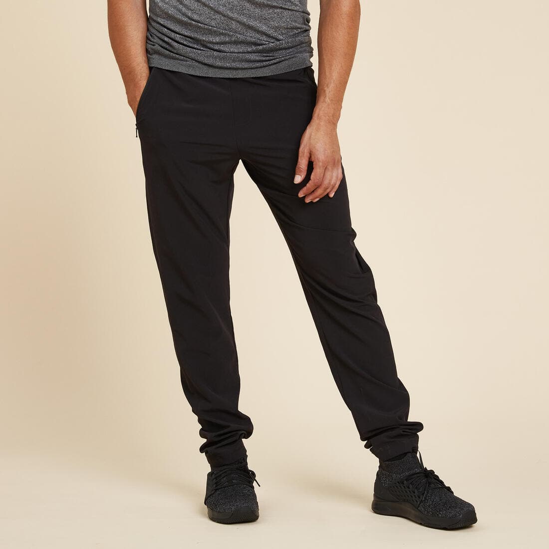 PANTALON YOGA DYNAMIQUE LEGER HOMME NOIR