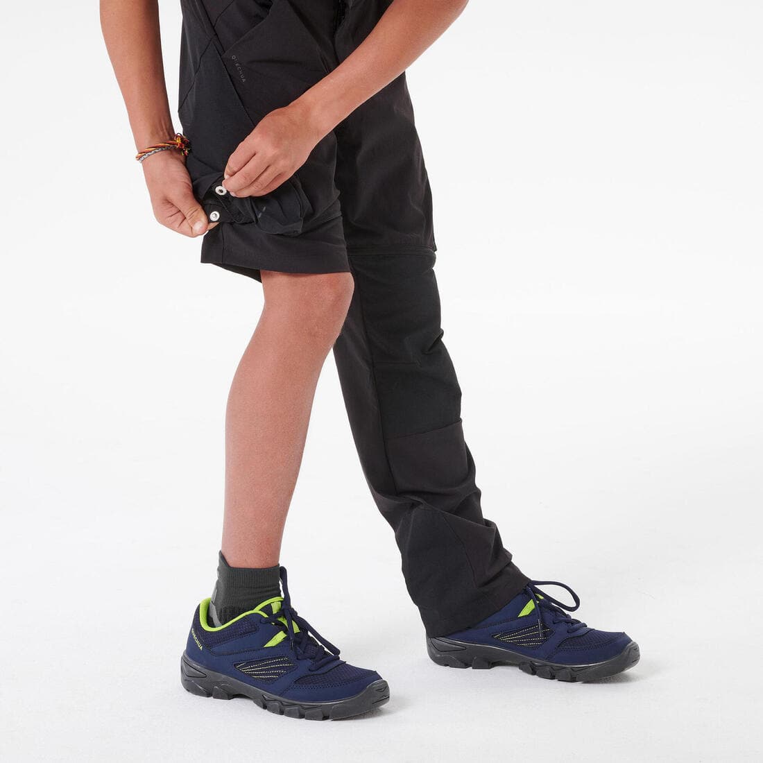 Pantalon de randonnée modulable enfant MH500 ONEZIP noir 7-15 ans