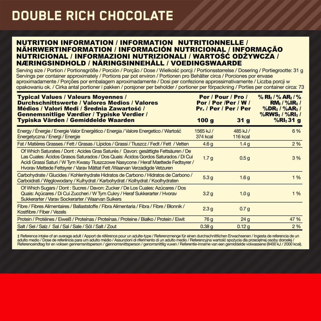 Proteine whey gold standard double rich chocolat 2,2kg