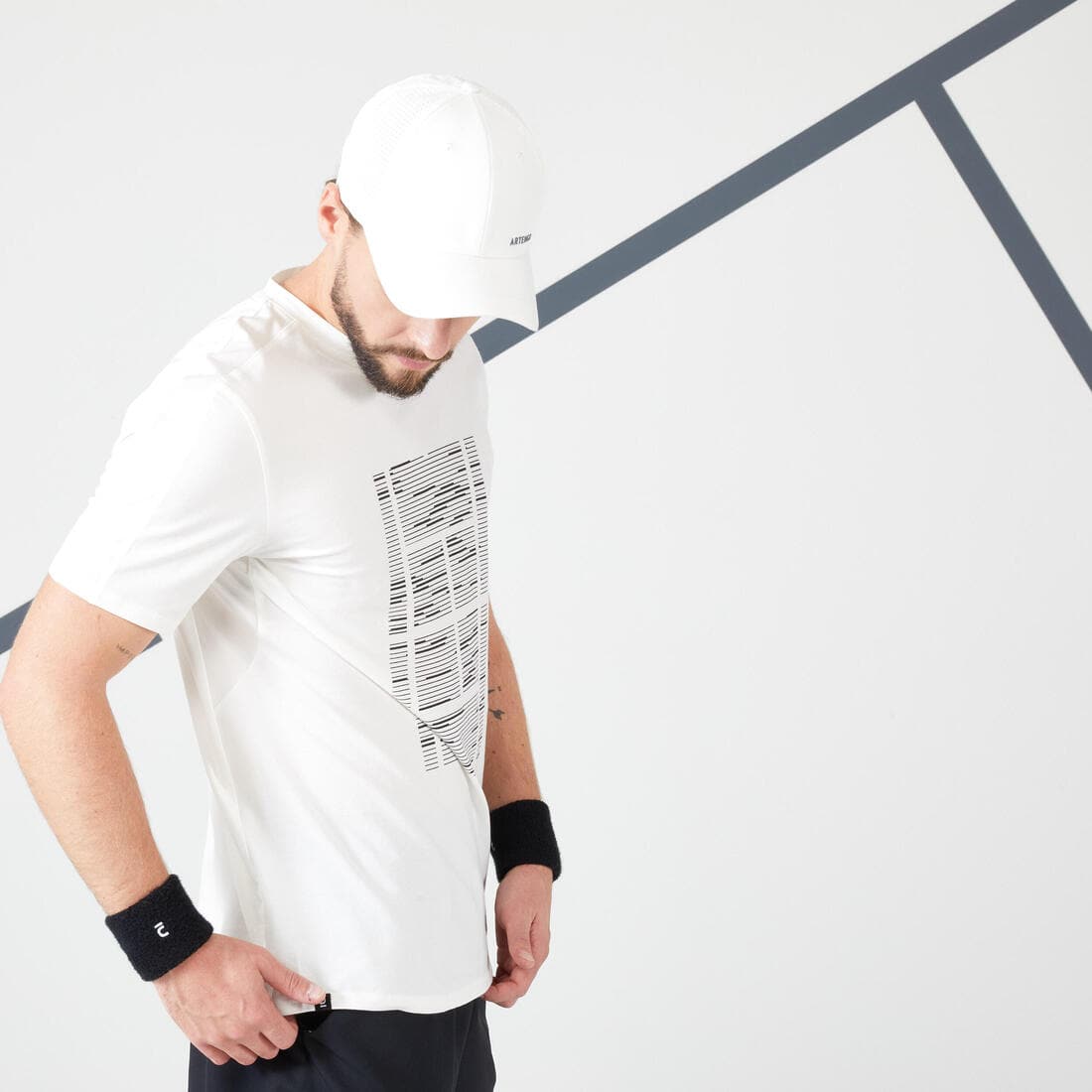 T-shirt de tennis homme - tts soft blanc cassé