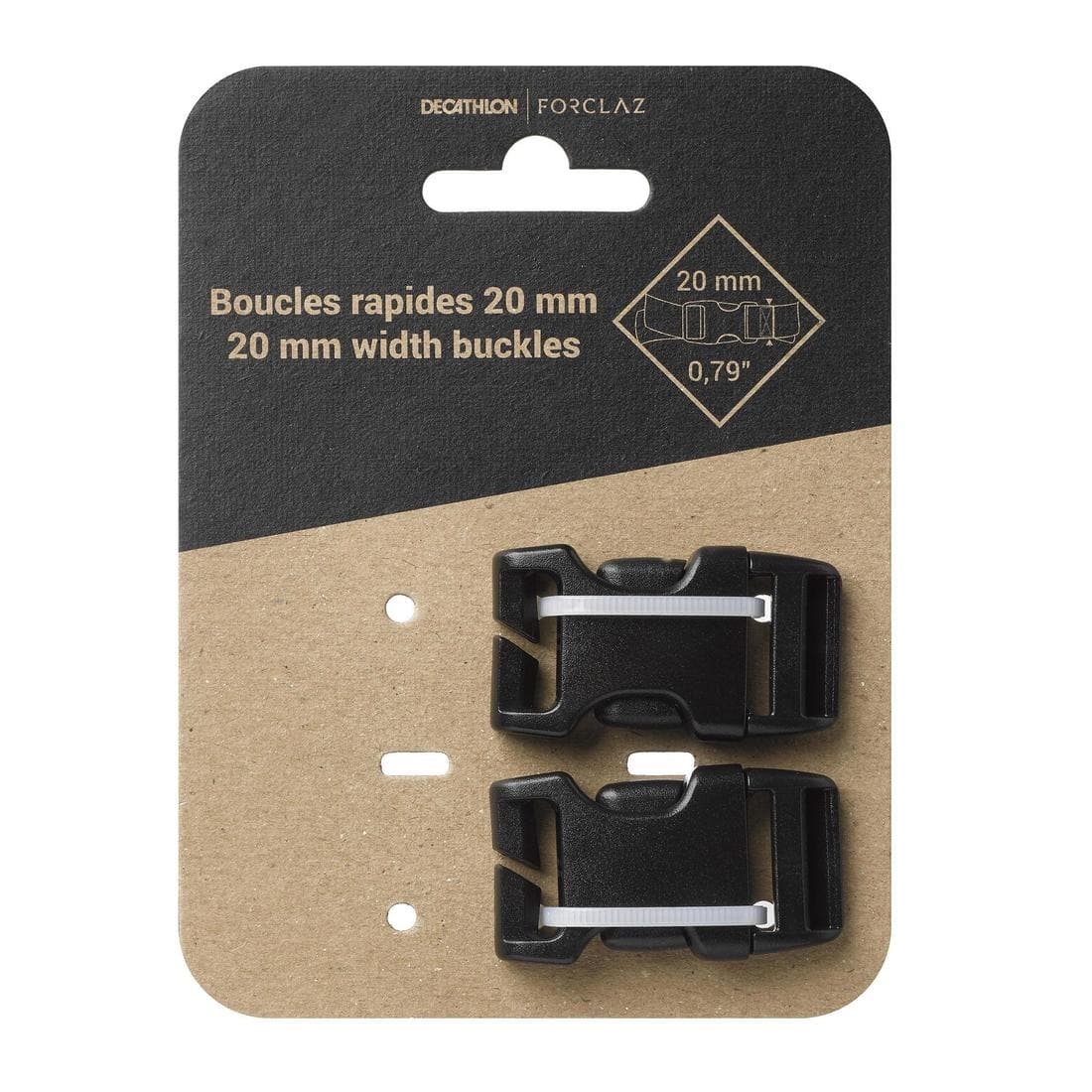 Lot de 2 boucles rapides pour sac à dos - 20mm