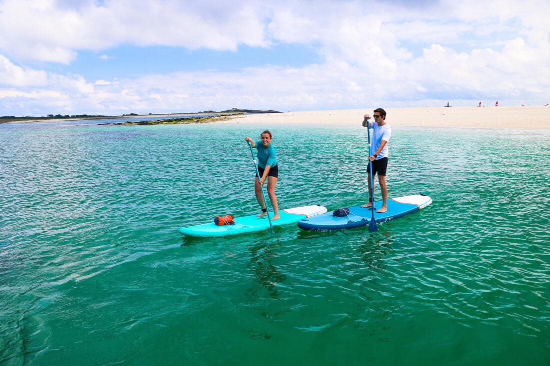 Pagaie stand up paddle démontable et réglable en 3 parties (170-220cm bleue)