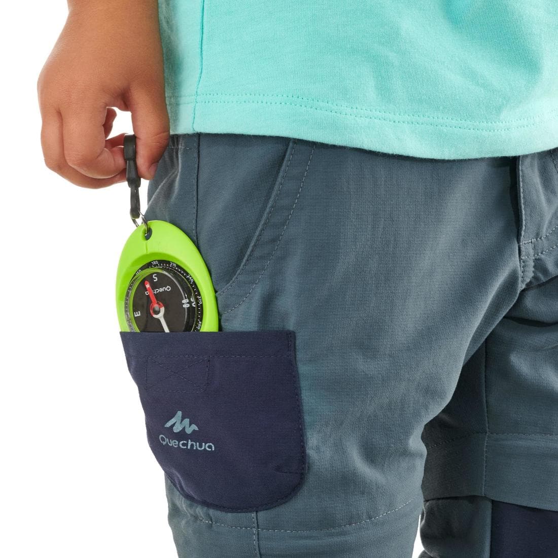 Pantalon de randonnée modulable - MH500 gris/bleu- enfant 2-6 ANS