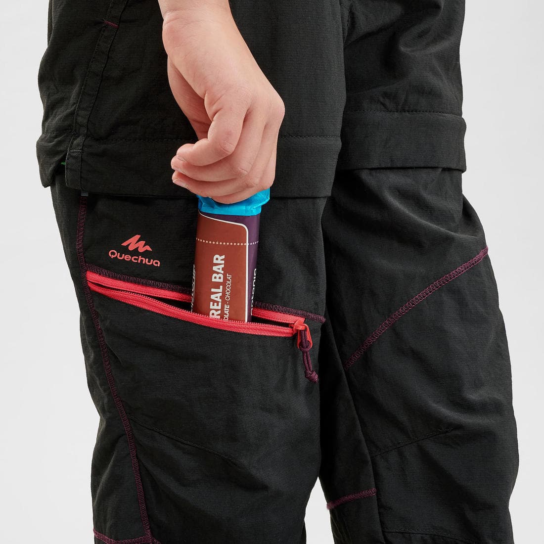 Pantalon de randonnée modulable - MH500 noir Enfant 7-15 ans