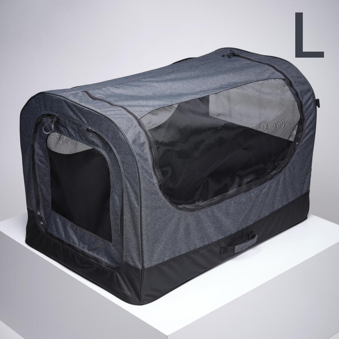 Caisse de transport pliable pour 1 chien grise