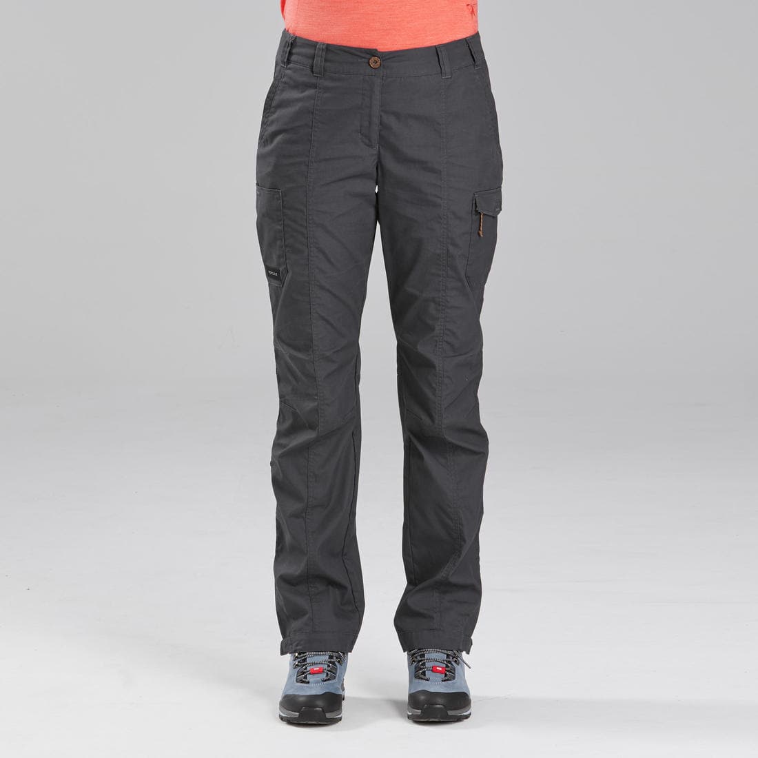 Pantalon de trek voyage - TRAVEL 100 gris femme