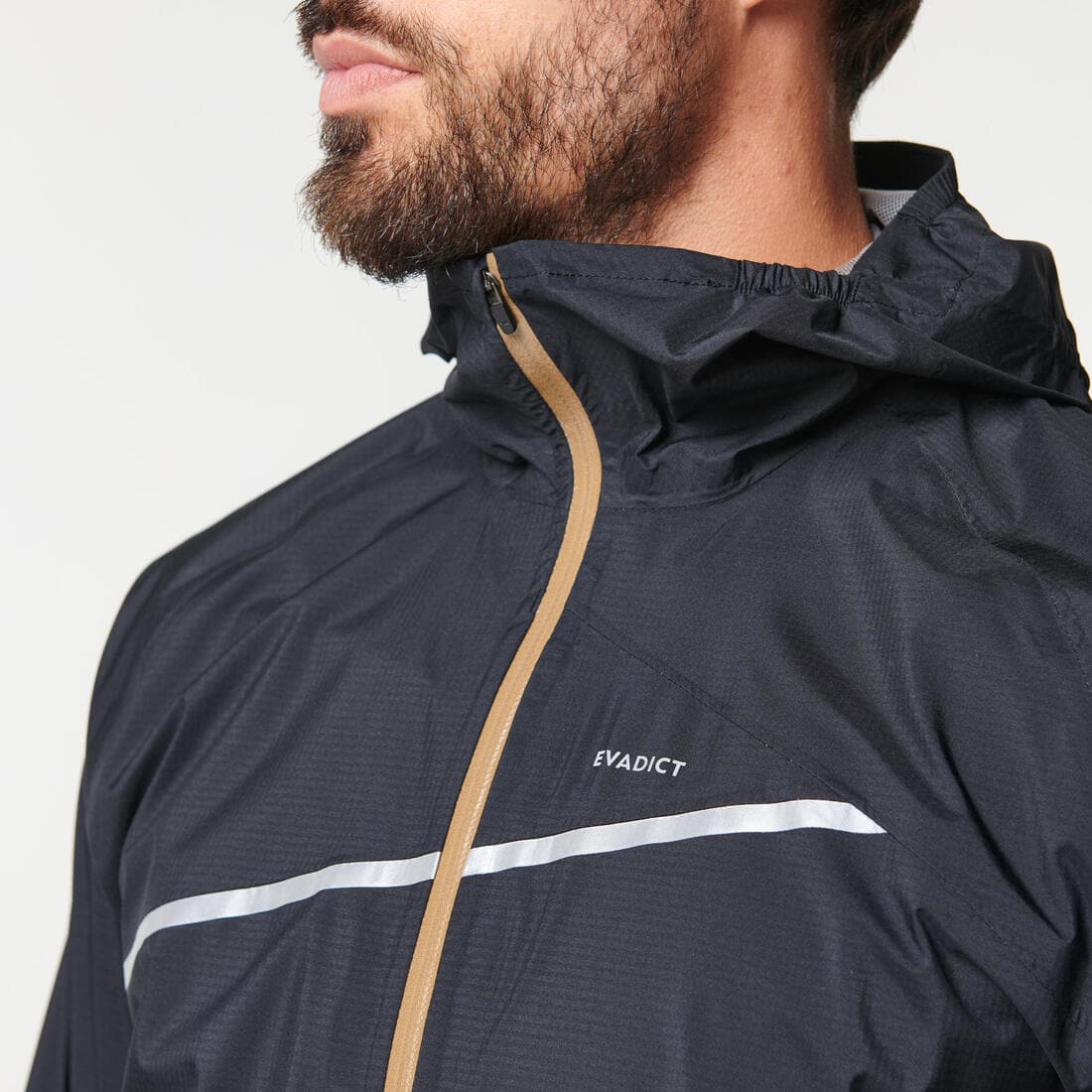 Veste imperméable de running & trail running Homme - KIPRUN Run 500 Rain Noire