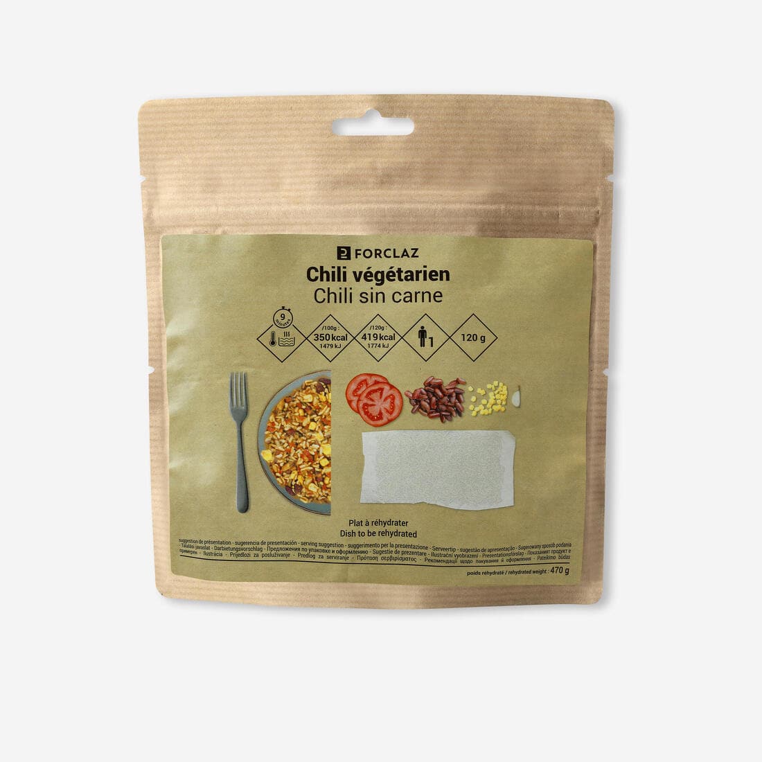 Repas lyophilisé - Chili végétarien - 120 g