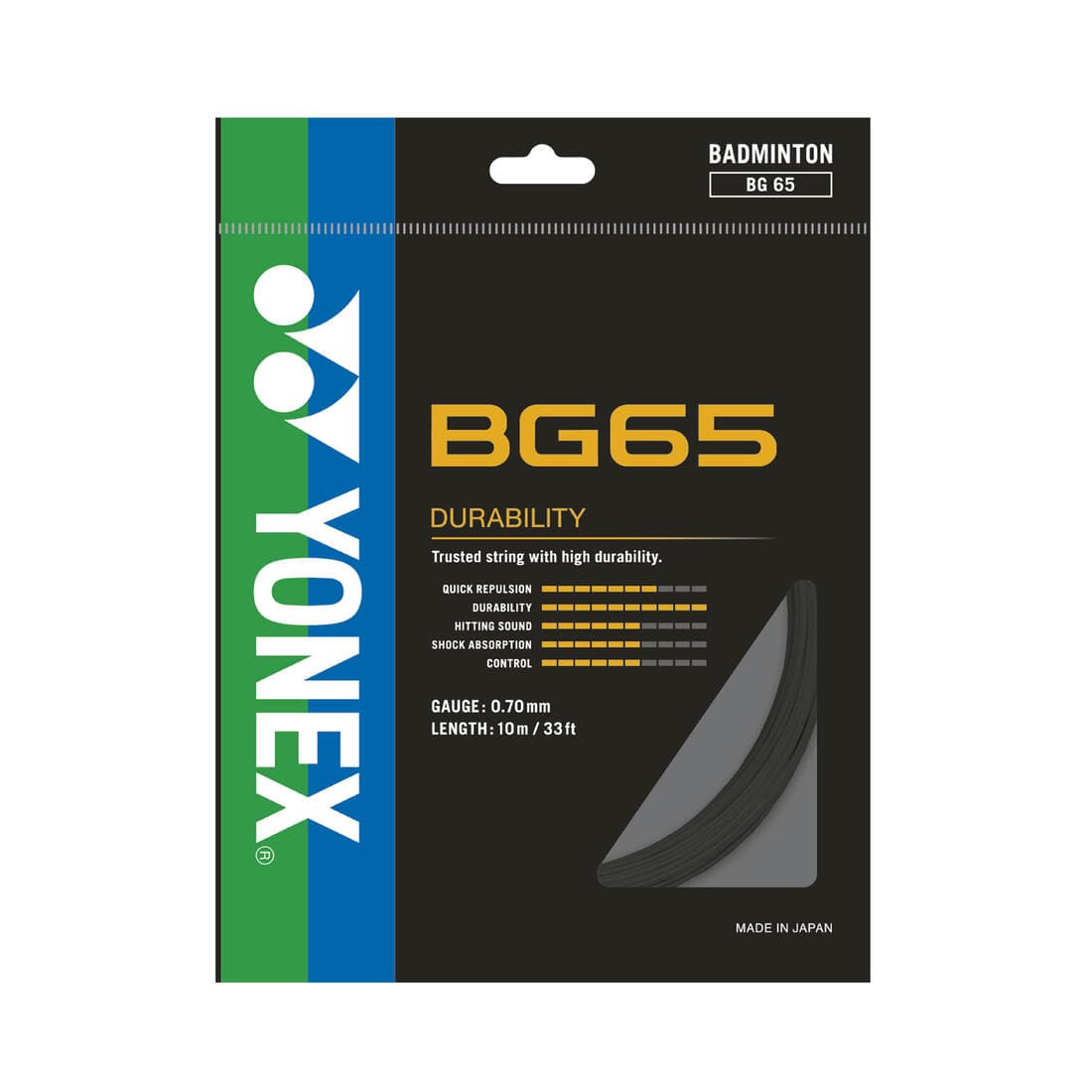 CORDAGE DE BADMINTON BG 65 NOIR