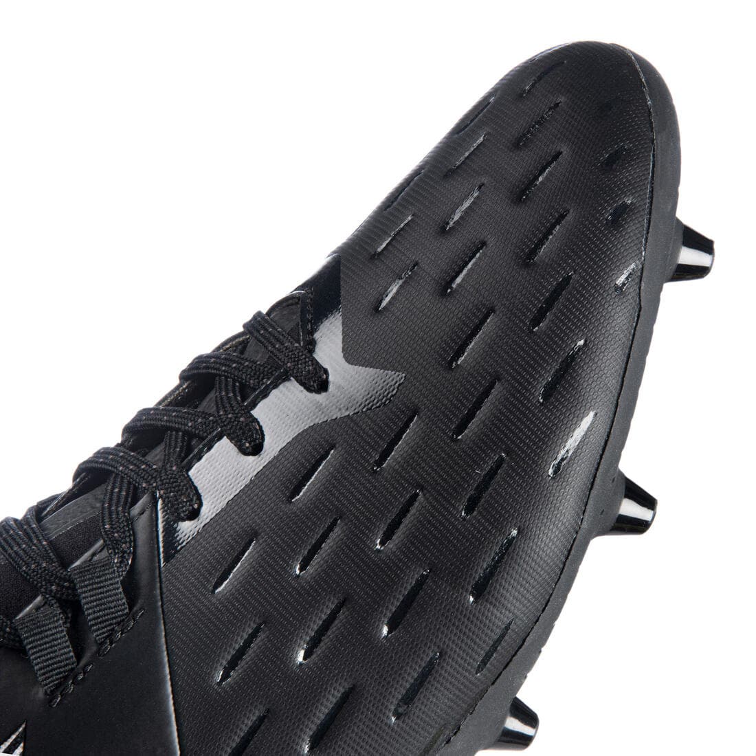 Chaussures de rugby moulées terrain sec Homme - RUGBY ADVANCE 500 FG noir gris