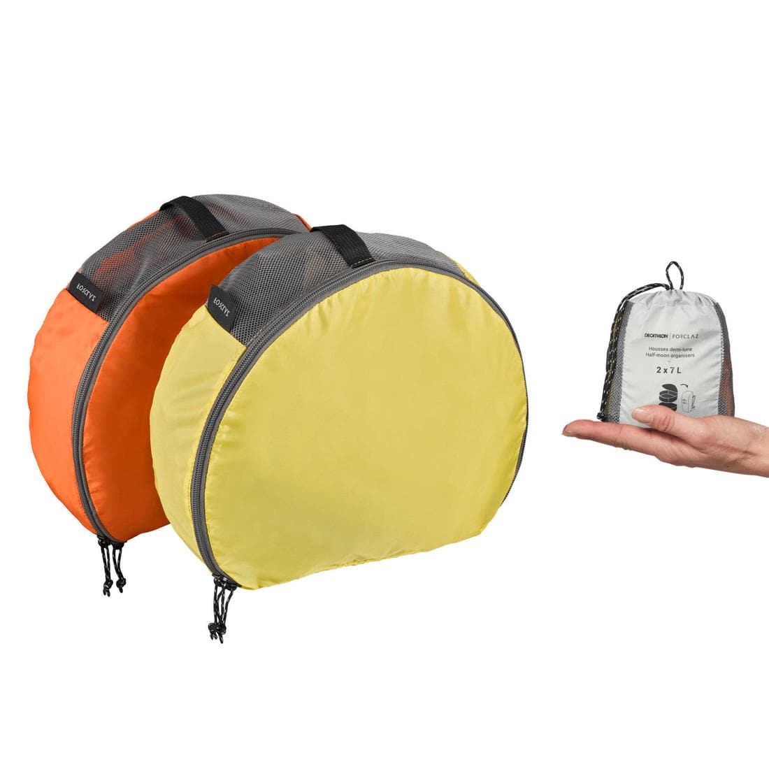 Lot de 2 housses de rangement de trekking - Demi-lune - 2x7L