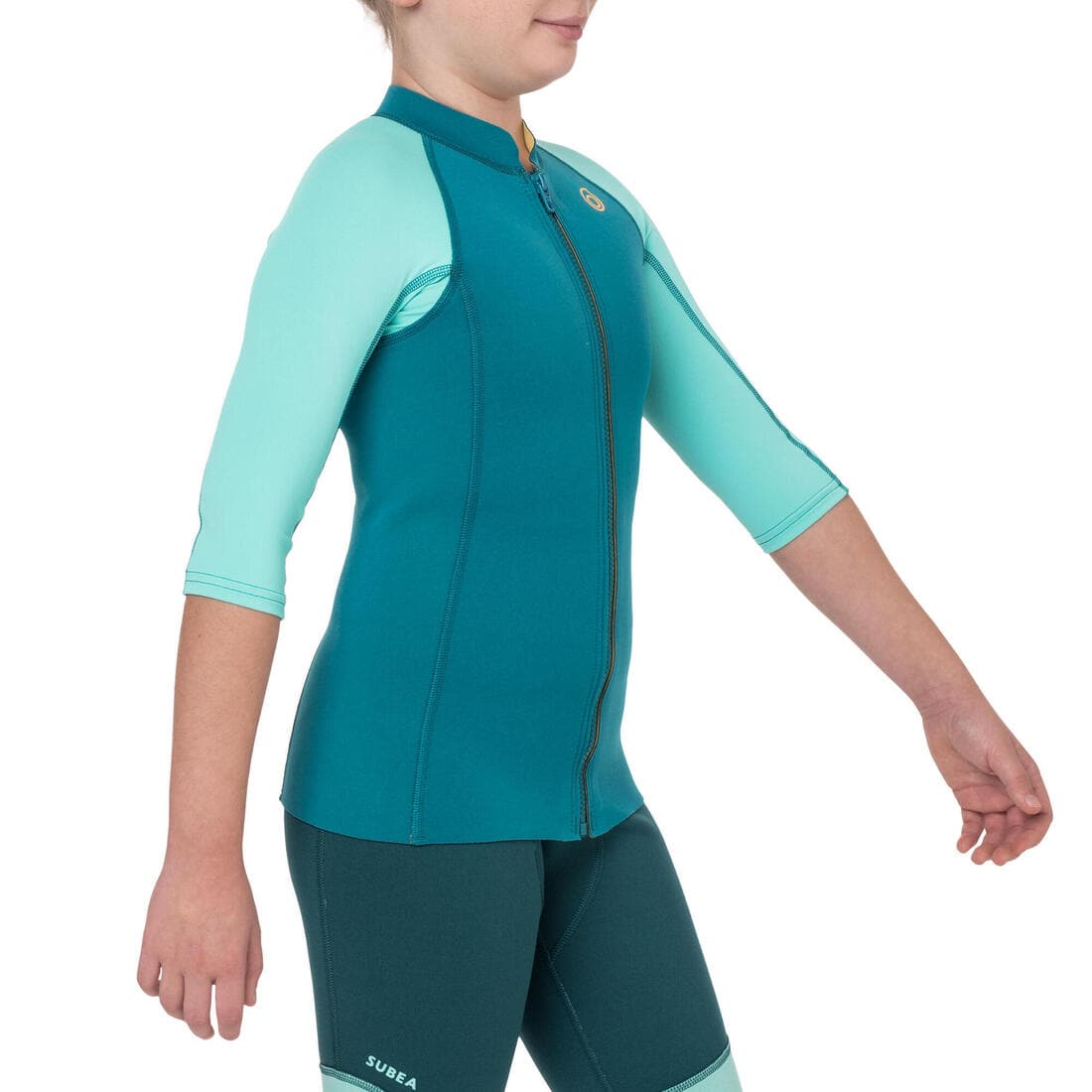 Top anti UV Manches courtes Enfant néoprène 1.5mm - turquoise