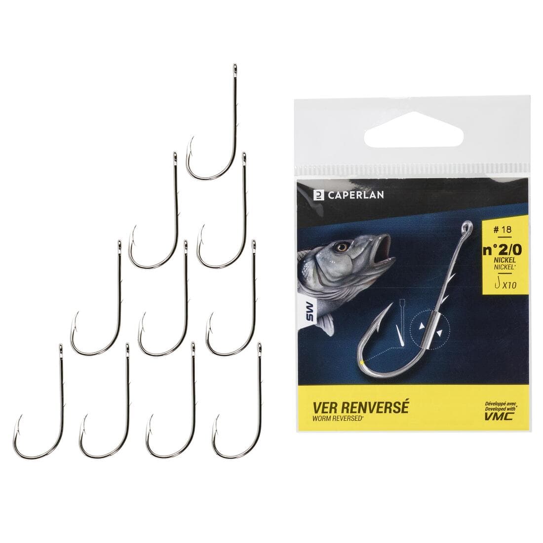 Hameçon à œillet HOOK NICKEL WORM EYE X10 pêche en mer