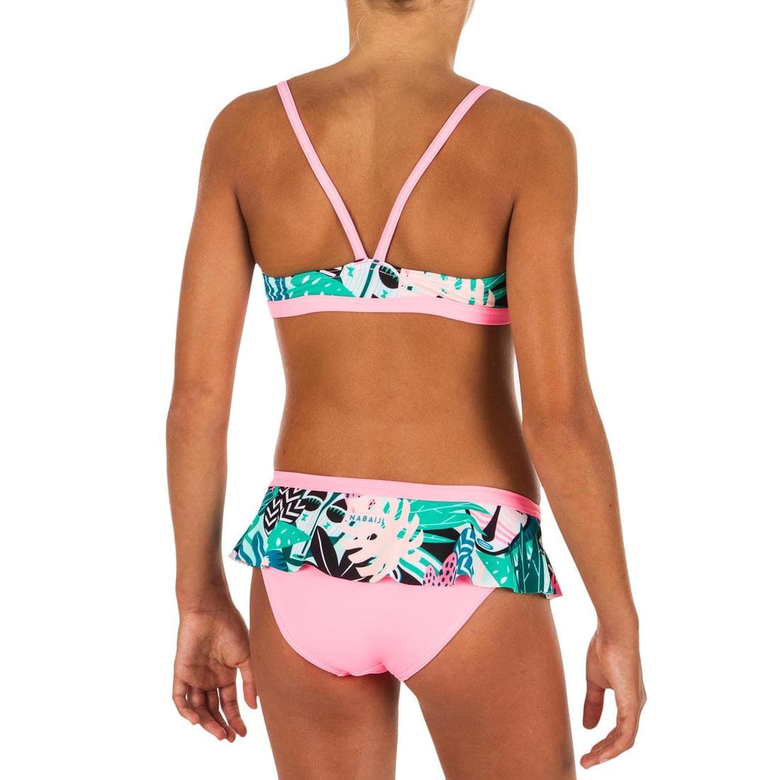 Maillot de natation fille 2 pièces Riana skirt all mask vert