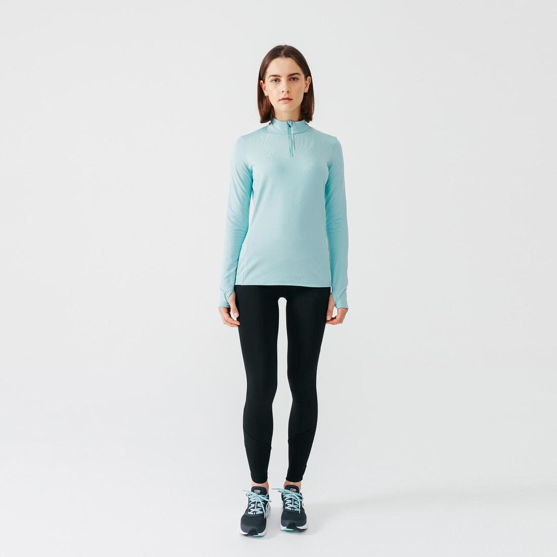 T-shirt manches longues chaud running femme - Zip warm