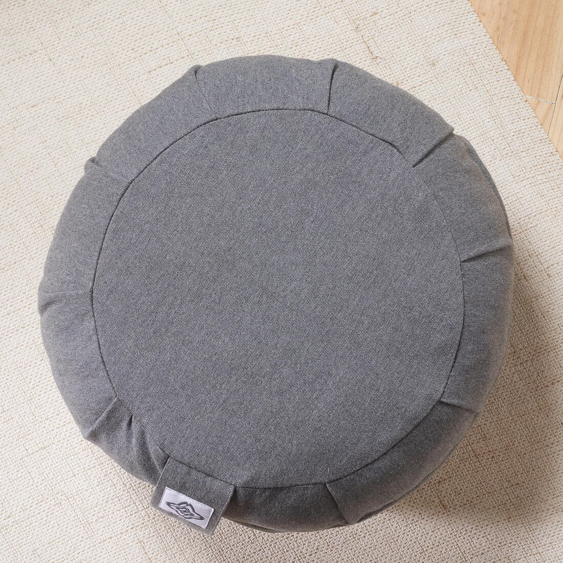 ZAFU / COUSSIN ROND  DE YOGA ET MEDITATION GRIS CHINE