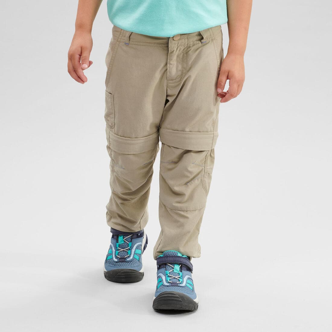 Pantalon de randonnée modulable - MH500 gris/bleu- enfant 2-6 ANS