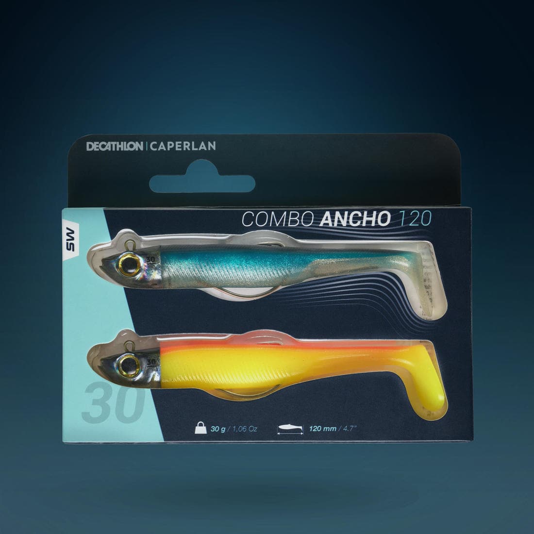 KIT leurres souples shad texan anchois ANCHO 120 12gr ayu en mer