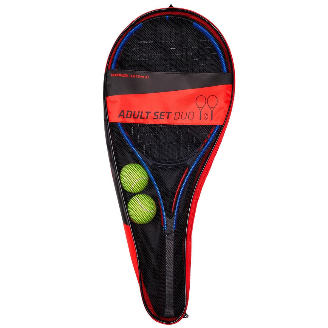 SET TENNIS ADULTE DUO 2 RAQUETTES 2 BALLES 1 HOUSSE