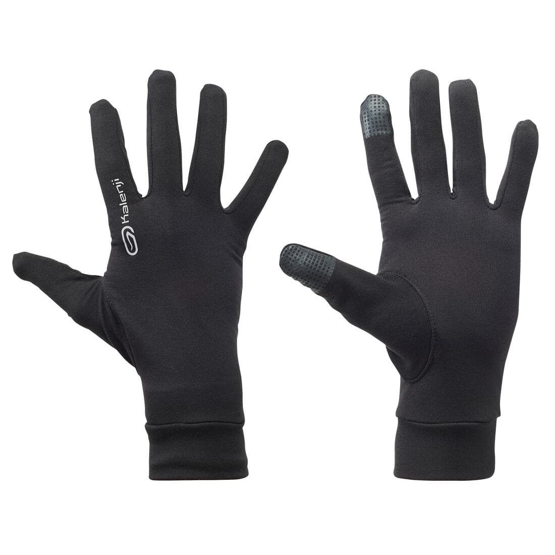 Gants de running tactiles Homme Femme- KIPRUN Warm 100 noir