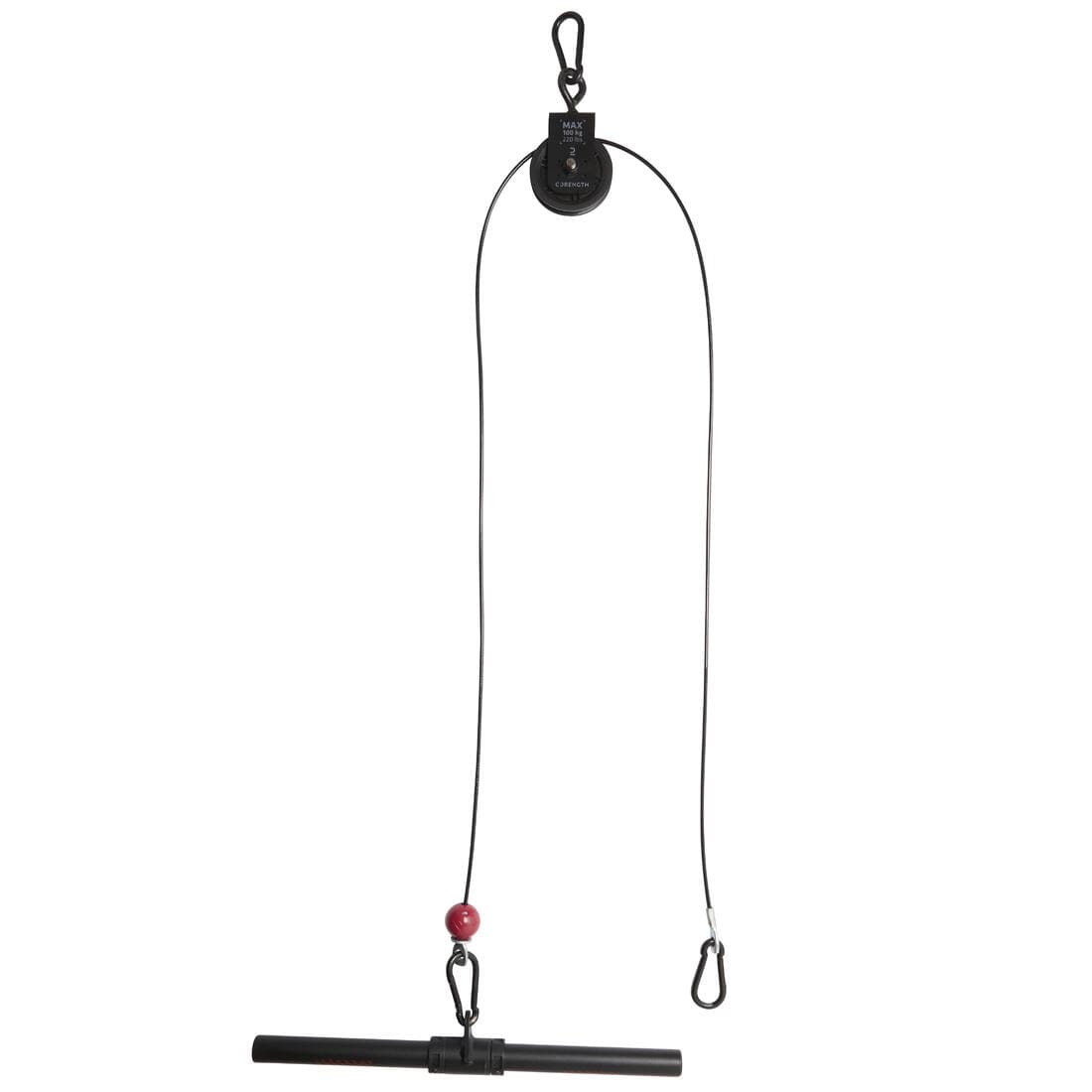 Station poulie de musculation avec barre de tirage, support disque et filet