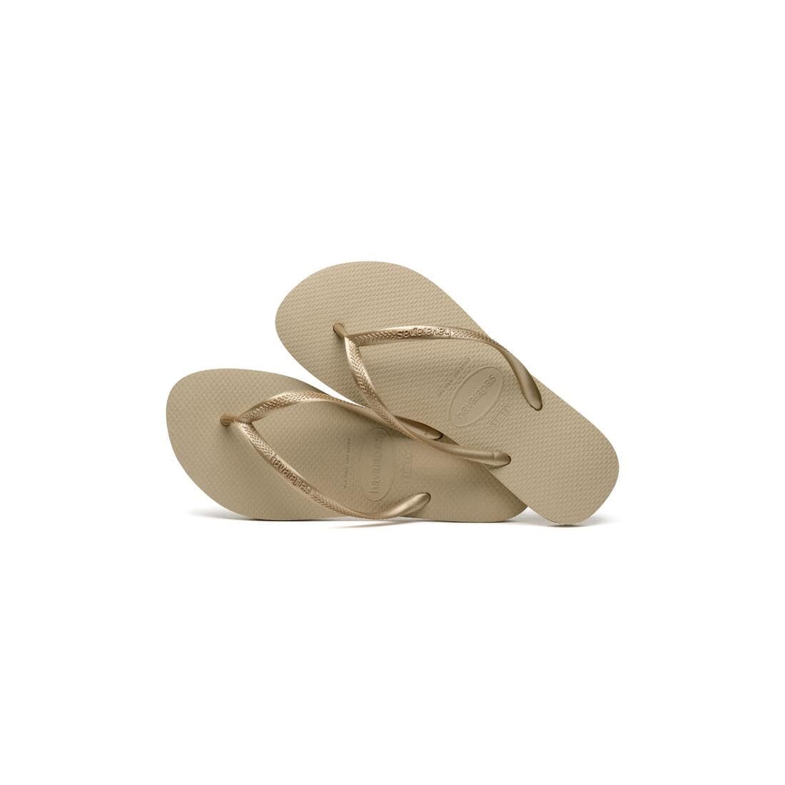 TONGS SANDALES FEMME HAVAIANAS SLIM SAND GREY/LIGHT GOLDEN