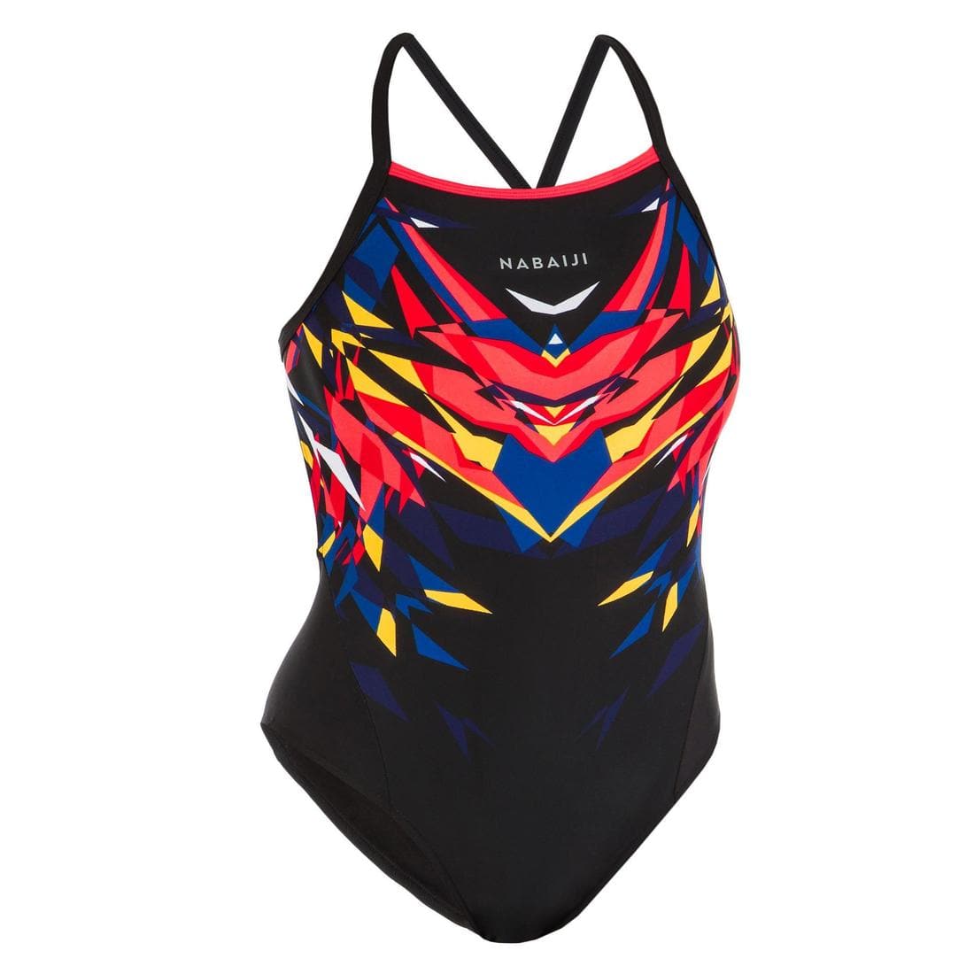 Maillot de bain de natation femme une pièce Kal rouge et noir