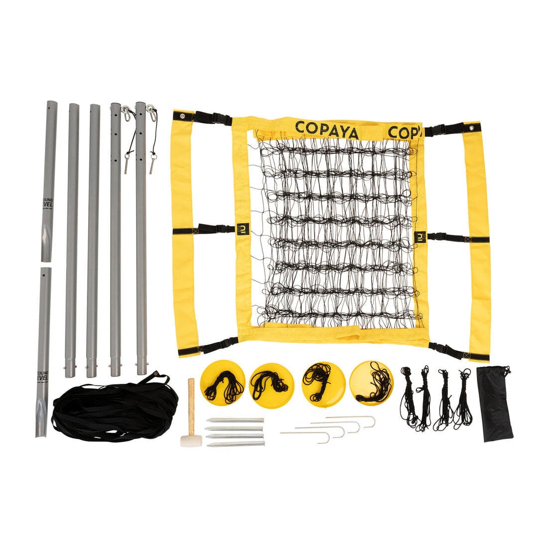 Set de beach volley - Dimensions officielles -  BV900 Jaune