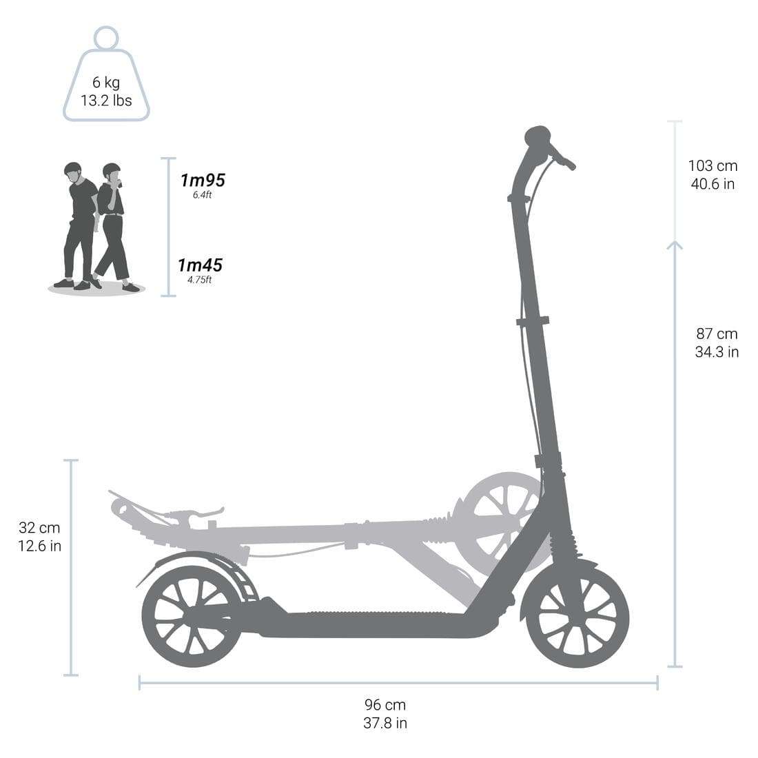 Trottinette adulte t7xl vert pale