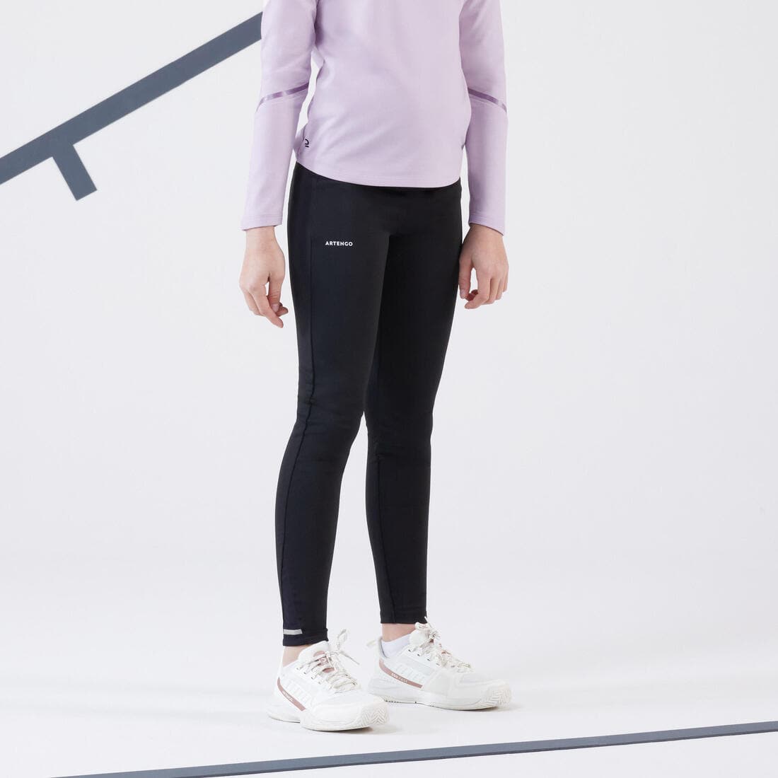 Legging de tennis fille - leg500 noir