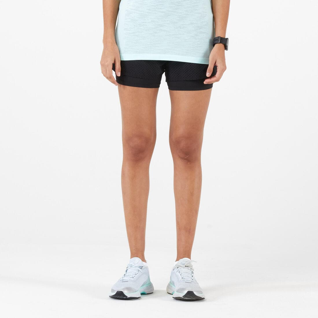 Short 2 en 1 running respirant femme - KIPRUN Run 500 Confort