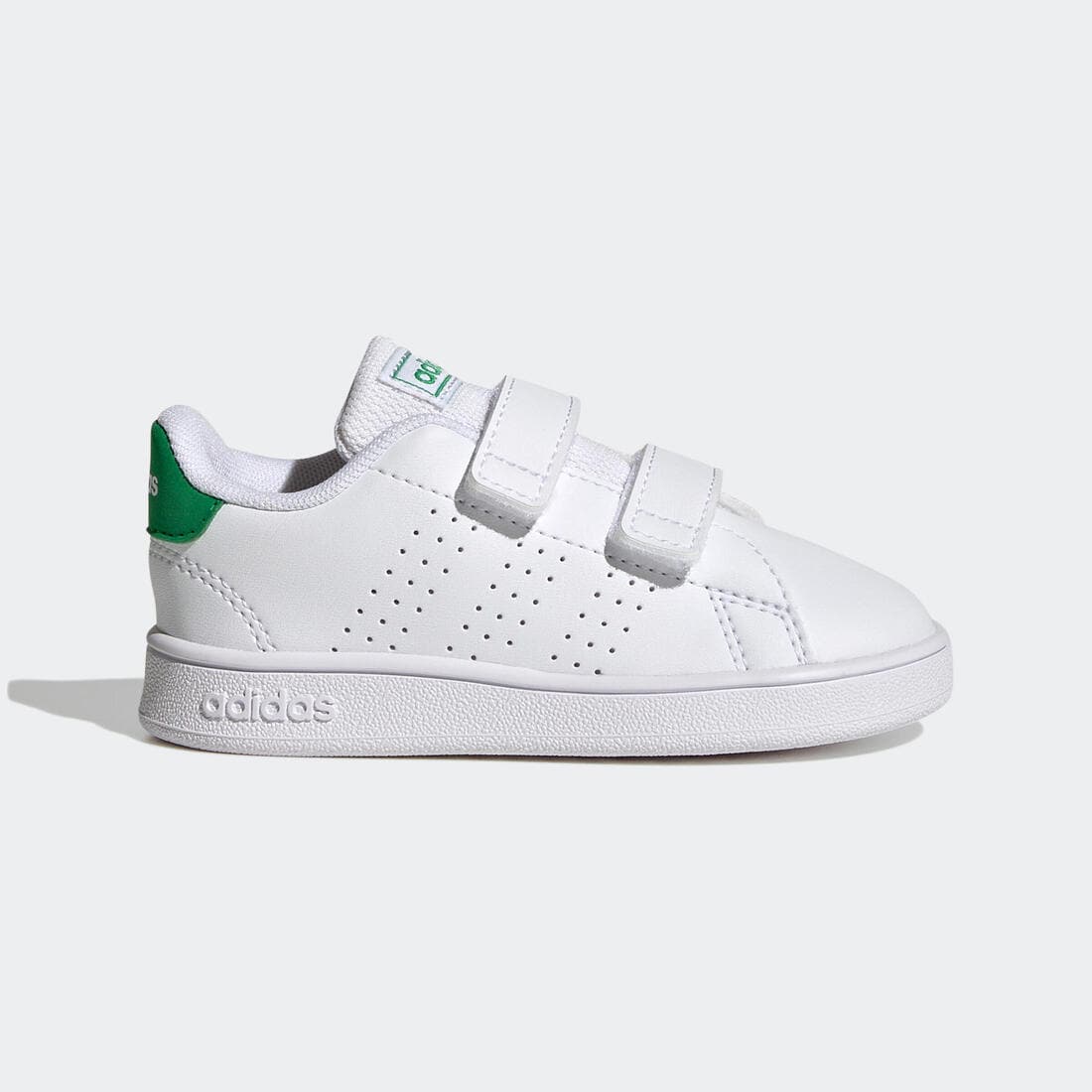 Baskets à scratch bébé - ADIDAS ADVANTAGE blanc/vert