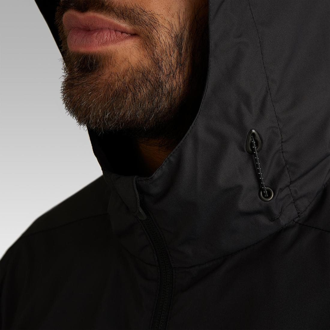 Veste de football imperméable T100 adulte noir