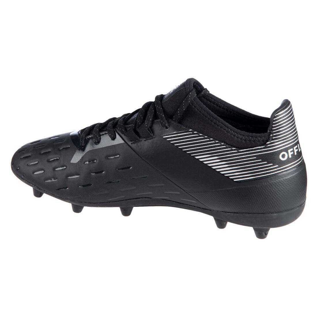 Chaussures de rugby moulées terrain sec Homme - RUGBY ADVANCE 500 FG noir gris