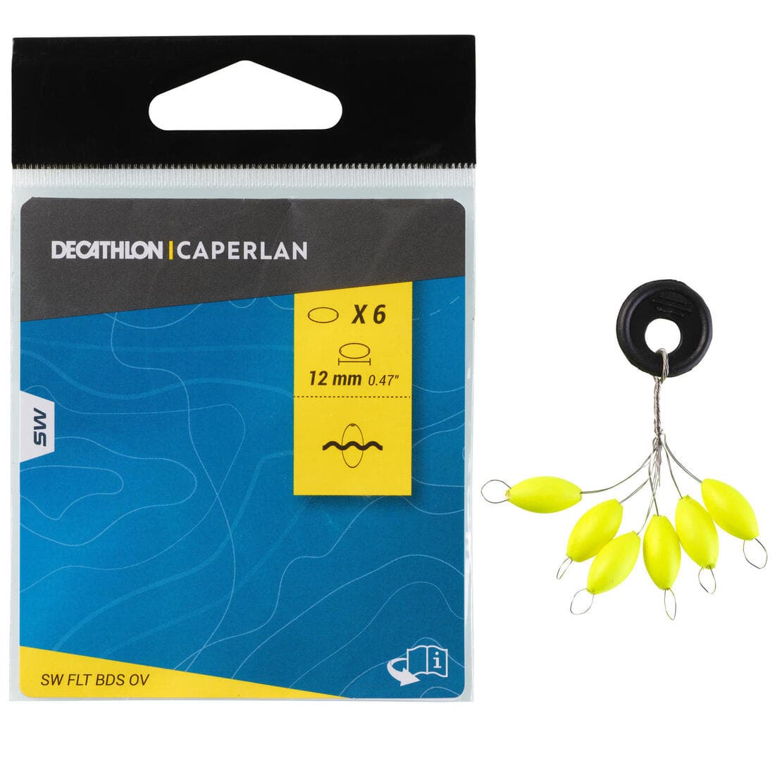 Perle flottante de pêche en surfcasting ovale 12mm