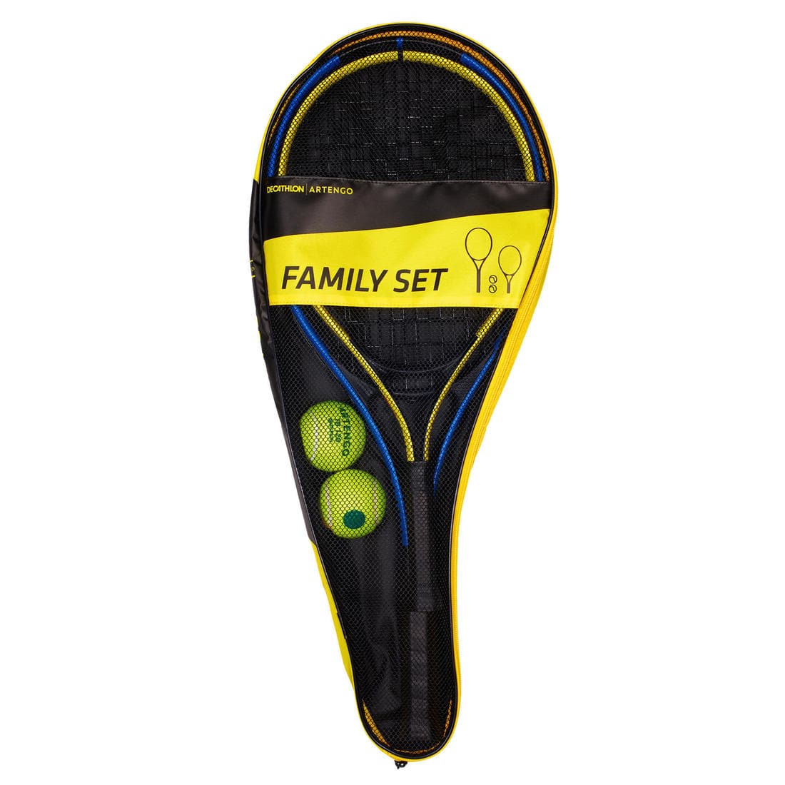 SET TENNIS FAMILY DUO 2 RAQUETTES 2 BALLES 1 HOUSSE