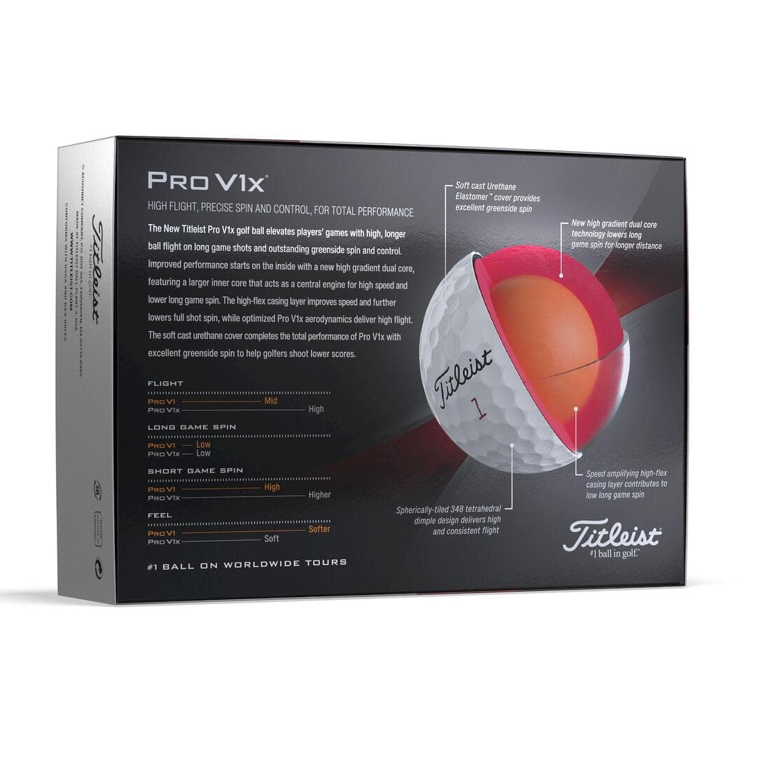 Balles golf x12 - TITLEIST Pro V1X blanc