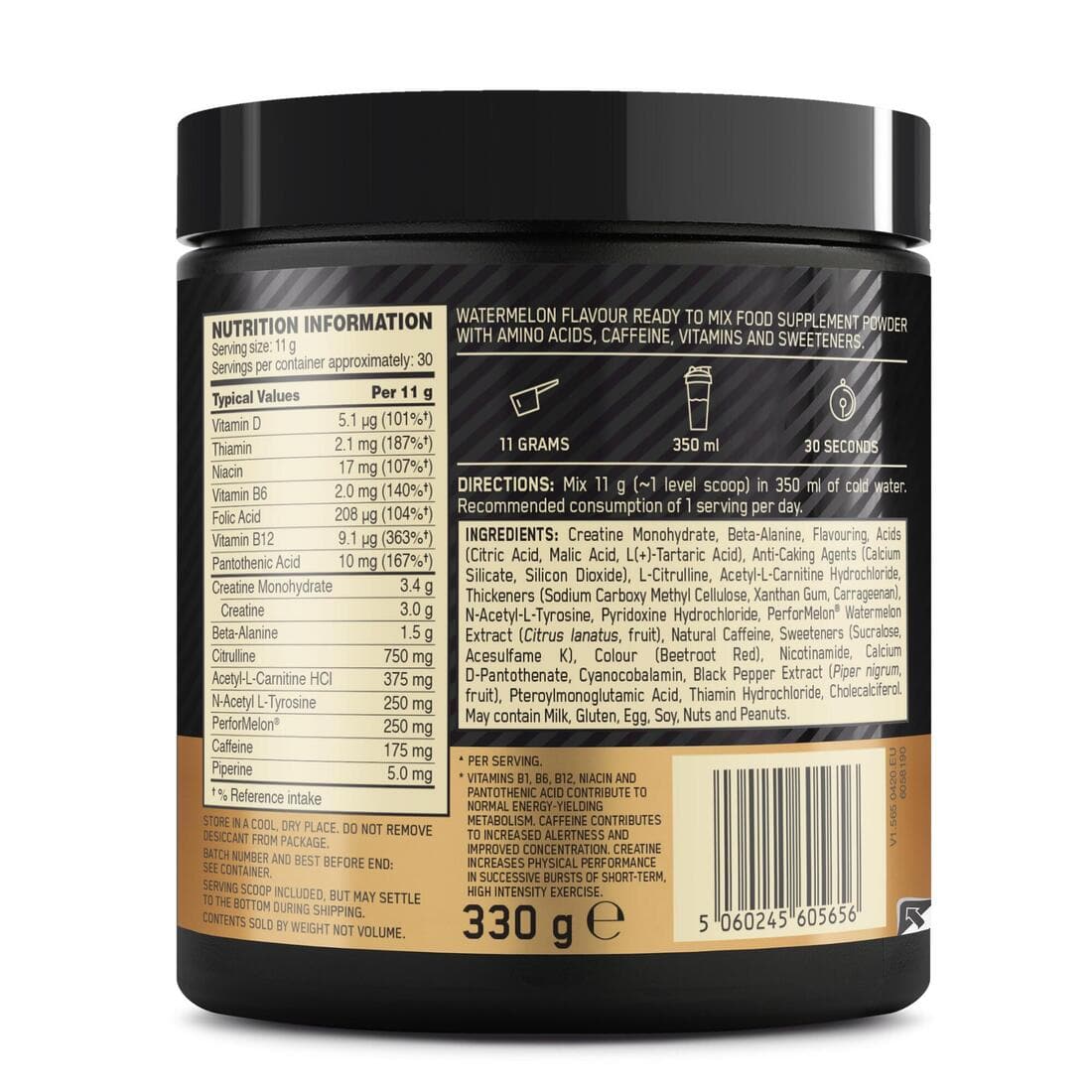 PRE WORKOUT GOLD STANDARD WATERMELON 330gr