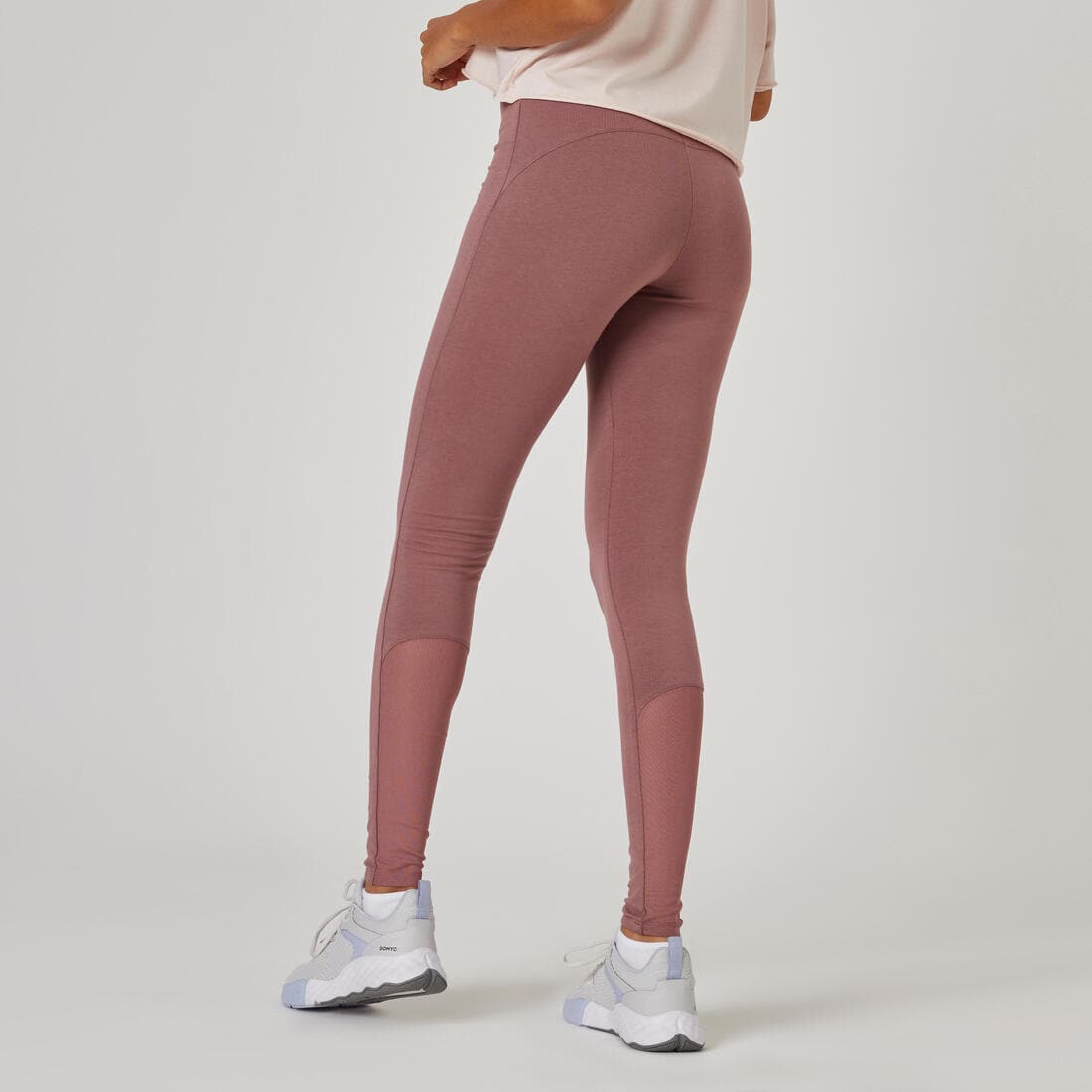 Legging Coton Extensible Fitness Taille Haute avec Mesh