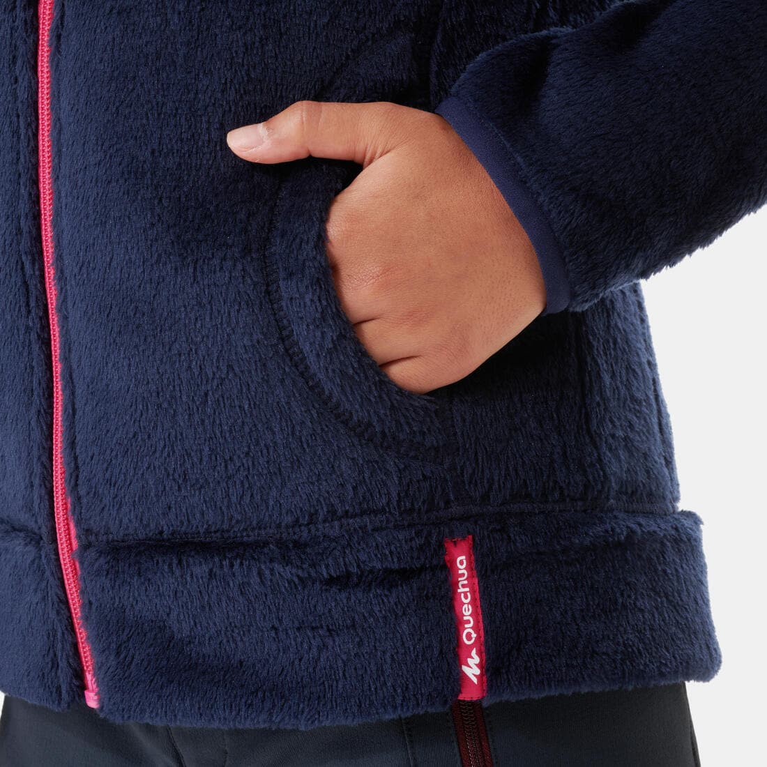 Veste polaire chaude de randonnée - MH500 bleue marine - enfant 7-15 ans